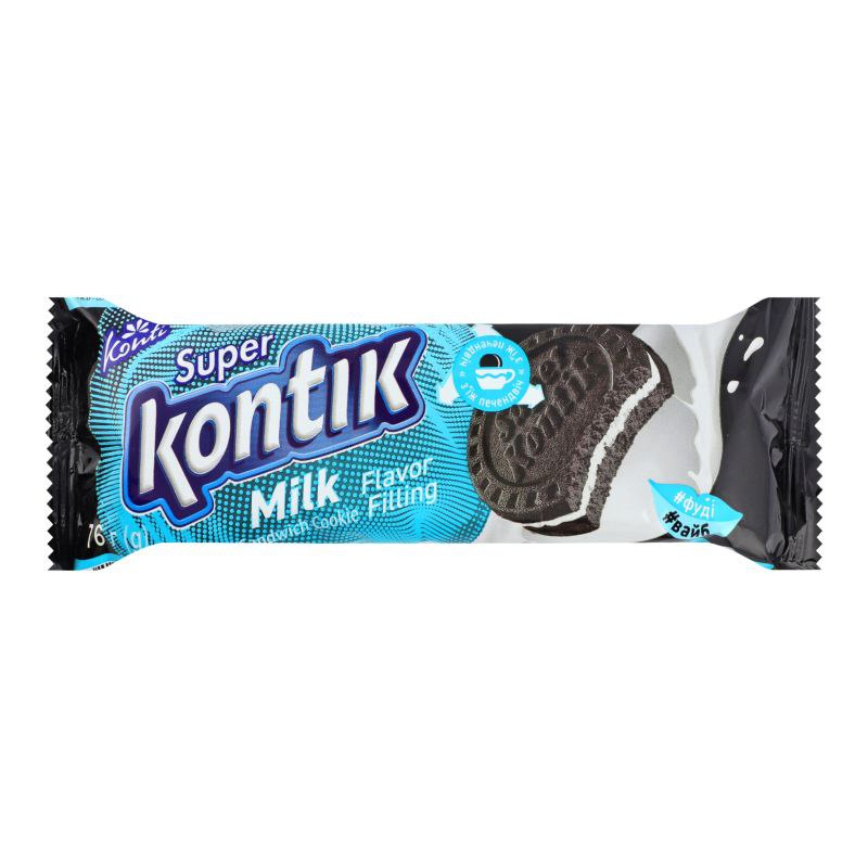 Печиво-сендвіч Super Kontik Конті з начинкою зі смаком молока 76г